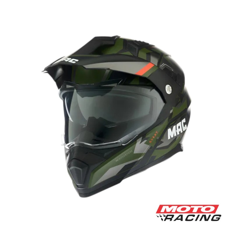 CASCO MX060 QUEST POLOX D- VISOR NEGRO-  VERDE-  GRIS MATE "L" (MAC)