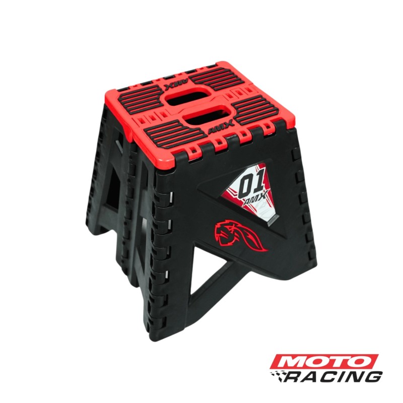 BANCO CABALLETE PLEGABLE MOTOCROSS NEGRO/ ROJO (AMX)
