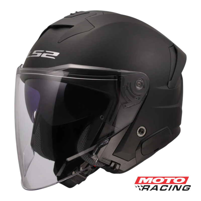 CASCO 618 VERSO II SOLID NEGRO MATE ABIERTO C- VISOR "M" (LS2)