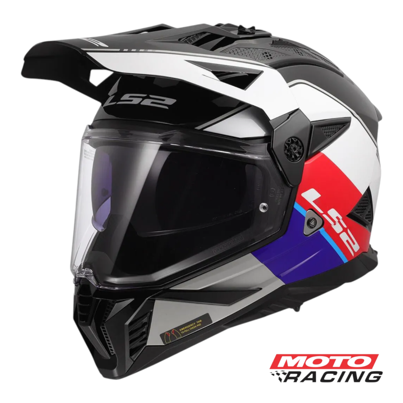 CASCO 702 PIONEER II RALLY D/VISOR NEGRO/ BLANCO BRILLO "L" (LS2)