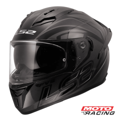 CASCO 806 FUSION STINGULAR D/VISOR NEGRO/ GRIS MATE "L" (LS2)