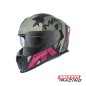 CASCO 069 FORCE ARKANG D/VISOR ROSA/ VERDE MILITAR MATE "M" (MAC)
