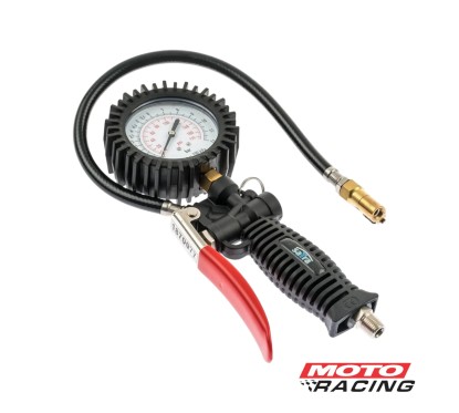 PISTOLA P/COMPRESOR ROSCA 1/4 METAL C/MANOMETRO 12 BAR (NSU)