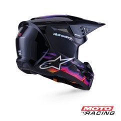 CASCO S-M3 FORCE NEGRO C-  NARANJA - ROSA - LILA "M" (ALPINESTARS)