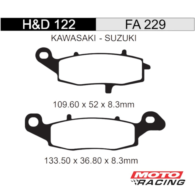 PASTILLA FRENO KAWASAKI KLE 650 VERSYS DELANTERA HD122 = FA229 (HD)