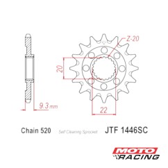 PIÑON Z-13 x 520 KAWASAKI KX-250 F '07-'14 JTF1446.13SC (JT SPROKETS)