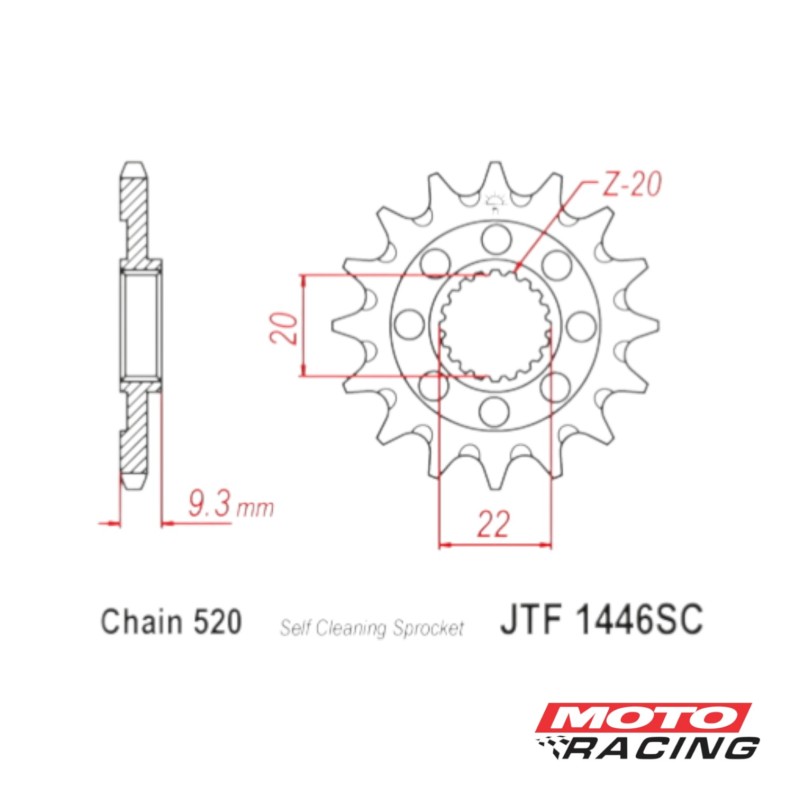 PIÑON Z-13 x 520 KAWASAKI KX-250 F 07-14 JTF1446.13SC (JT SPROKETS)