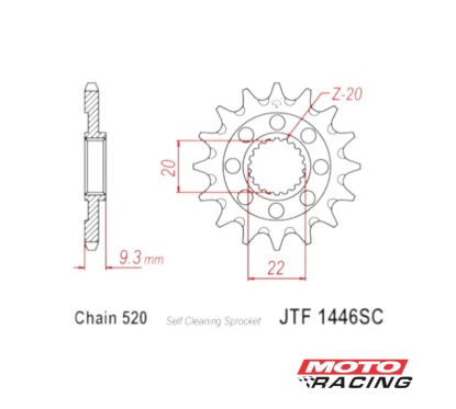 PIÑON Z-13 x 520 KAWASAKI KX-250 F 07-14 JTF1446.13SC (JT SPROKETS)