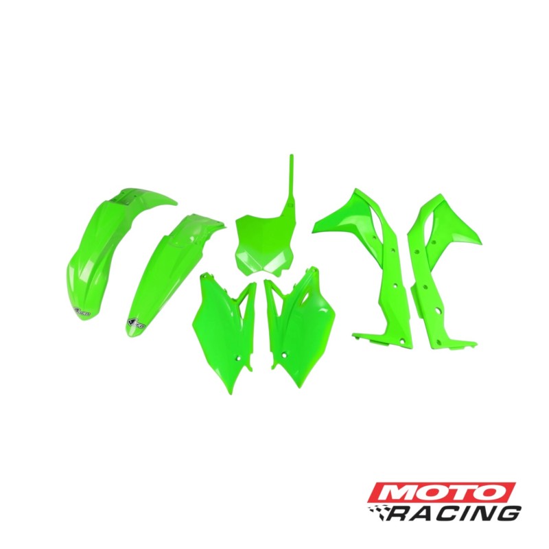 KIT PLASTICO KAWASAKI KXF 250 17 VERDE FLUOR (UFO)