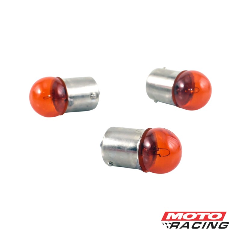 LAMPARA GIRO 12v10w BA15S CULOTE CHAPA AMBAR (GPG)