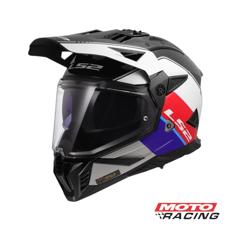CASCO 702 PIONEER II RALLY D/VISOR NEGRO/ BLANCO BRILLO "XL" (LS2)
