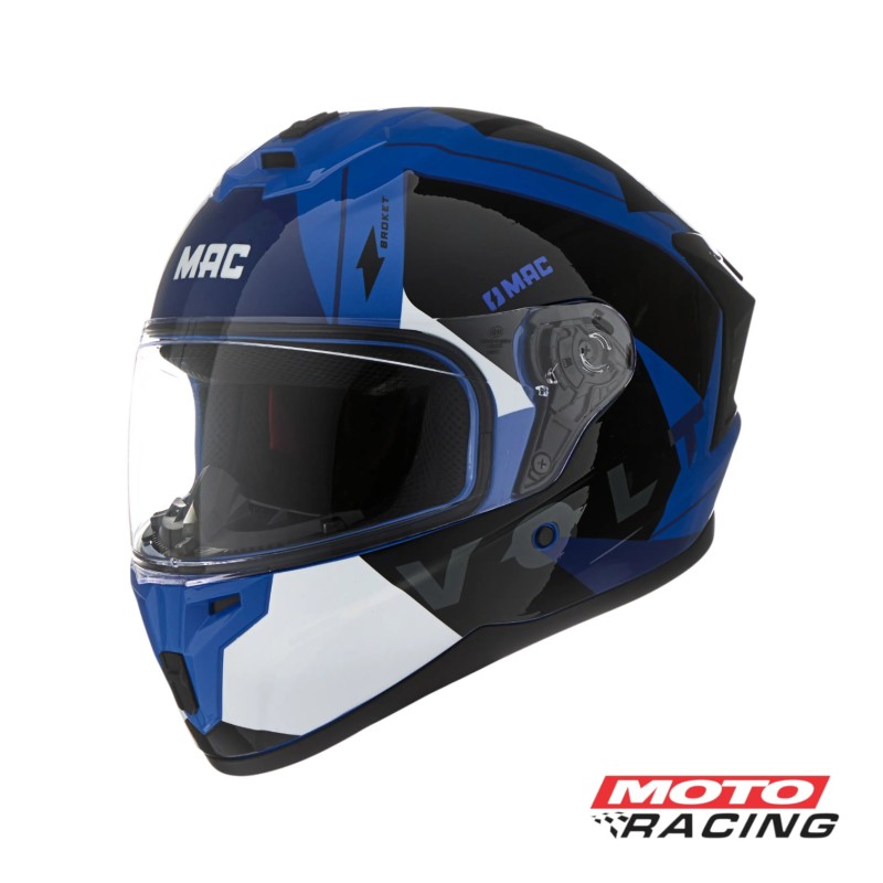 CASCO FF 070 VOLT BROKET NEGRO / AZUL BRILLO "L" (MAC)