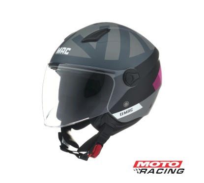 CASCO BEAT STRADA C/VISOR GRIS/ NEGRO/ ROSA MATE ABIERTO "L" (MAC)