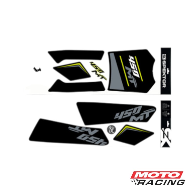 CALCOMANIA CFMOTO 450 NEGRA-  AMARILLA (SPEKTOR)