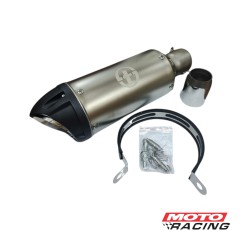 SILENCIADOR DEPORTIVO UNIVERSAL CORTO PLATA (T-FORCE)