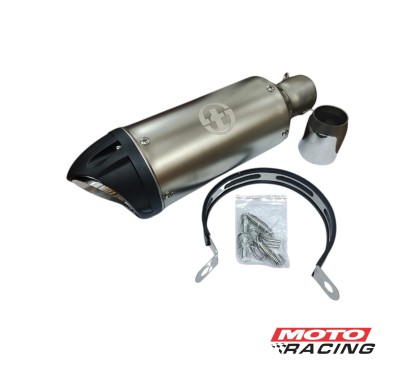 SILENCIADOR DEPORTIVO UNIVERSAL CORTO PLATA (T-FORCE)