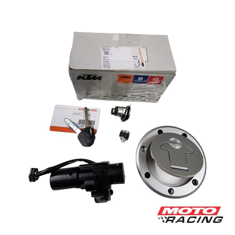 LLAVE CONTACTO KTM DUKE 200 SET C/ TAPA TANQUE (ORIGINAL)