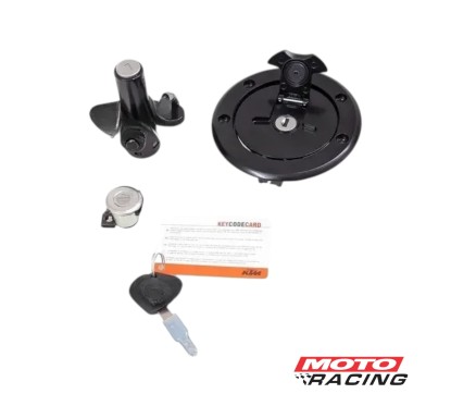 LLAVE CONTACTO KTM DUKE 390 SET C/ TAPA TANQUE (ORIGINAL)
