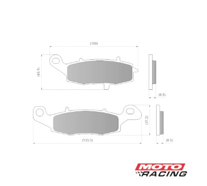 PASTILLA FRENO V-STROM-  VERSYS IZQUERDA FA229 (DIAFRAG PRO RACING)