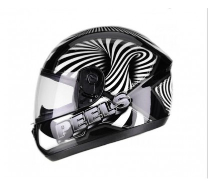 CASCO SPIKE 3D NEGRO- BLANCO PEELS "XL"