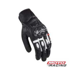 GUANTES SPARK CUERO C-  PROTECCION NUDILLOS NEGRO C-  BLANCO "L" (LS2)