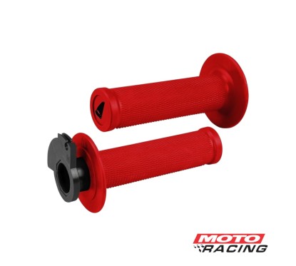 PUÑOS LOCK-ON UNIVERSAL HONDA- YAMAHA- KAWASAKI- HUSQ ROJO (UFO)