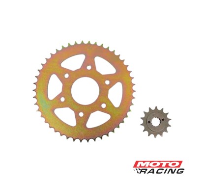 CORONA Y PIÑON BAJAJ DOMINAR 400-  KTM DUKE 390 46- 14 DORADA (STD)