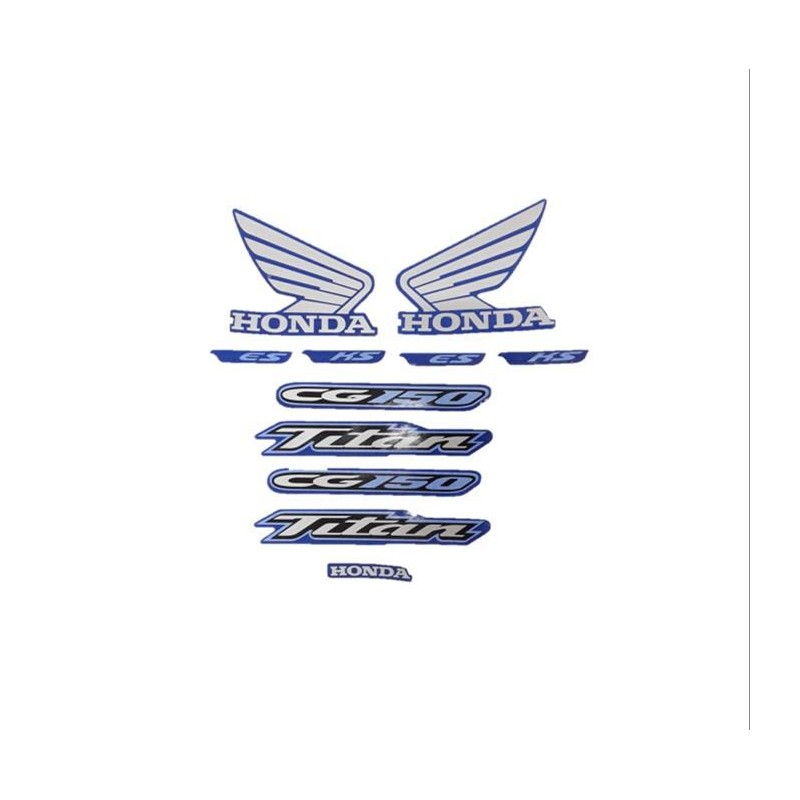 CALCOMANIA HONDA CG 150 TITAN AZUL / NEGRO / GRIS