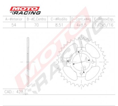 CORONA GILERA SMASH 110 Z-34 X 428 (CATALANO)