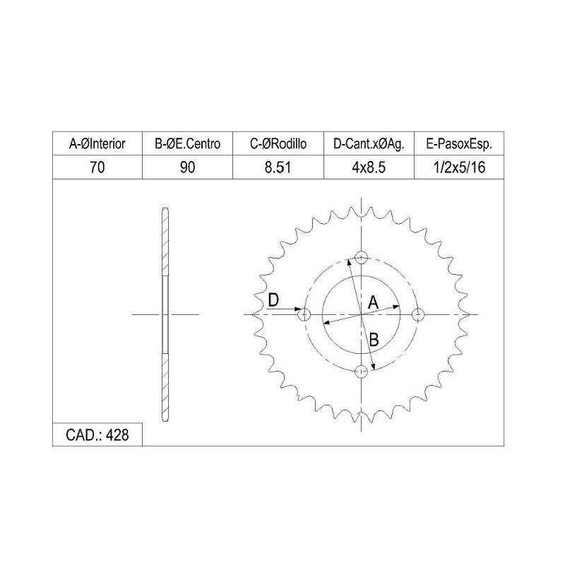 CORONA HONDA BIZ 125-  POP 100 Z-34 (CATALANO)