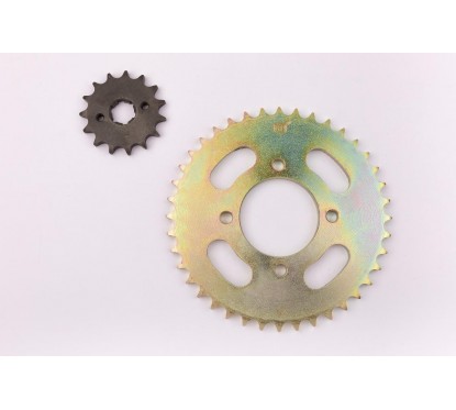 CORONA Y PIÑON MOTOMEL CUSTOM 200 40/15 DORADA (STD)