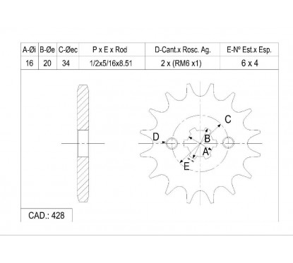 PIÑON Z-15 x 520 YAMAHA 250 RD- YBR 125 (CATALANO)