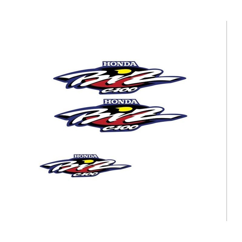 CALCOMANIA HONDA BIZ C-100 AZUL-  ROJA