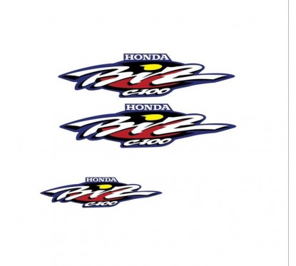 CALCOMANIA HONDA BIZ C-100 AZUL-  ROJA