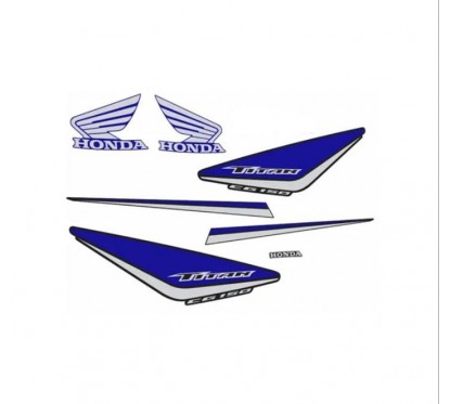 CALCOMANIA HONDA CG 150 TITAN 14 AZUL-  PLATA