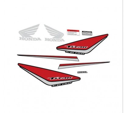 CALCOMANIA HONDA CG 150 TITAN 14 ROJO- PLATA