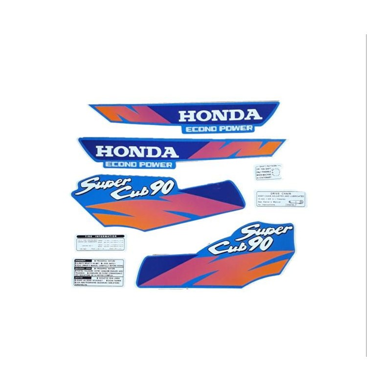 CALCOMANIA HONDA C-90 SUPER CUB VIOLETA -  AZUL (MM 2000)