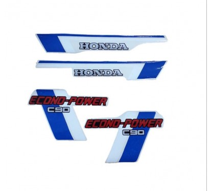 CALCOMANIA HONDA C-90 AZUL -  BLANCO LUXE