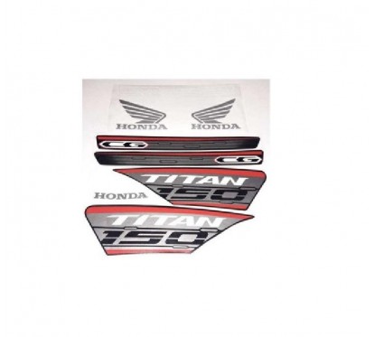 CALCOMANIA HONDA CG 150 TITAN 19 BLANCA- PLATA (MM 2000)
