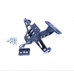 PORTA PATENTE REVATIBLE ALUMINIO C- LED PARA PATENTE NEGRO