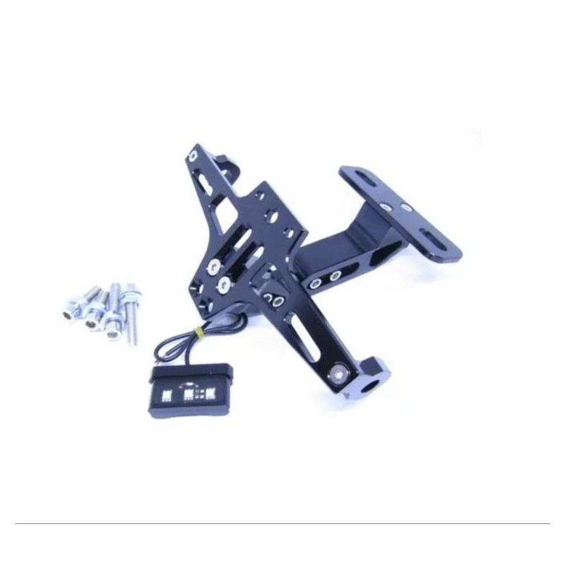 PORTA PATENTE REVATIBLE ALUMINIO C/LED PARA PATENTE NEGRO