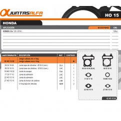 JUNTA CABEZA CILINDRO HONDA ELITE 125 14 C- ORING (ALFA)