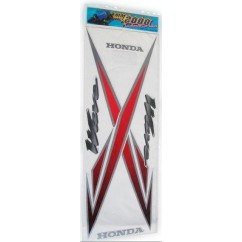 CALCOMANIA HONDA WAVE 10 ROJA- PLATA