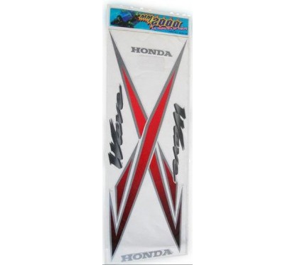CALCOMANIA HONDA WAVE 10 ROJA- PLATA