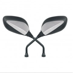 ESPEJO DEPORTIVO ROSCA 10mm DER- DER CROMADO Y NEGRO GVS BRASIL