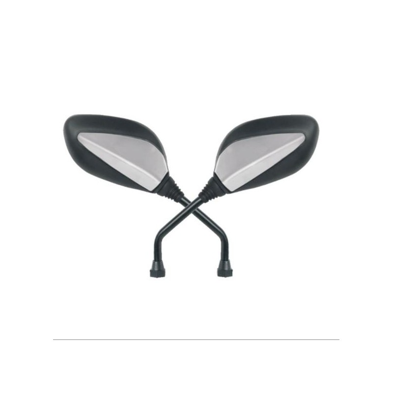 ESPEJO DEPORTIVO ROSCA 10mm DER/DER CROMADO Y NEGRO GVS BRASIL