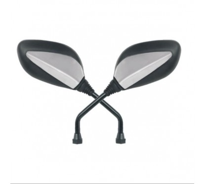 ESPEJO DEPORTIVO ROSCA 10mm DER- DER CROMADO Y NEGRO GVS BRASIL