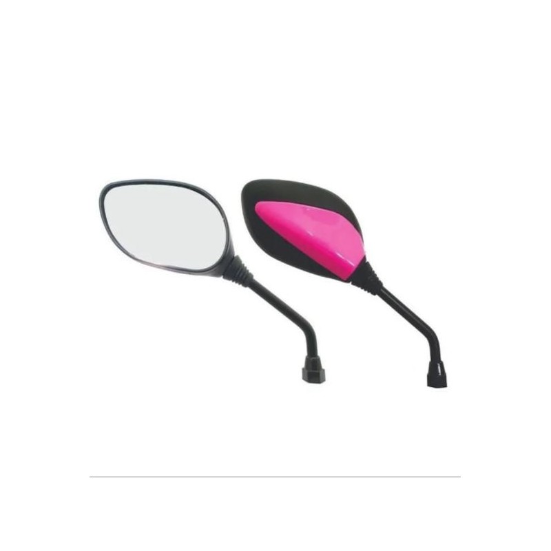 ESPEJO DEPORTIVO ROSCA 10mm DER/DER ROSA Y NEGRO GVS BRASIL