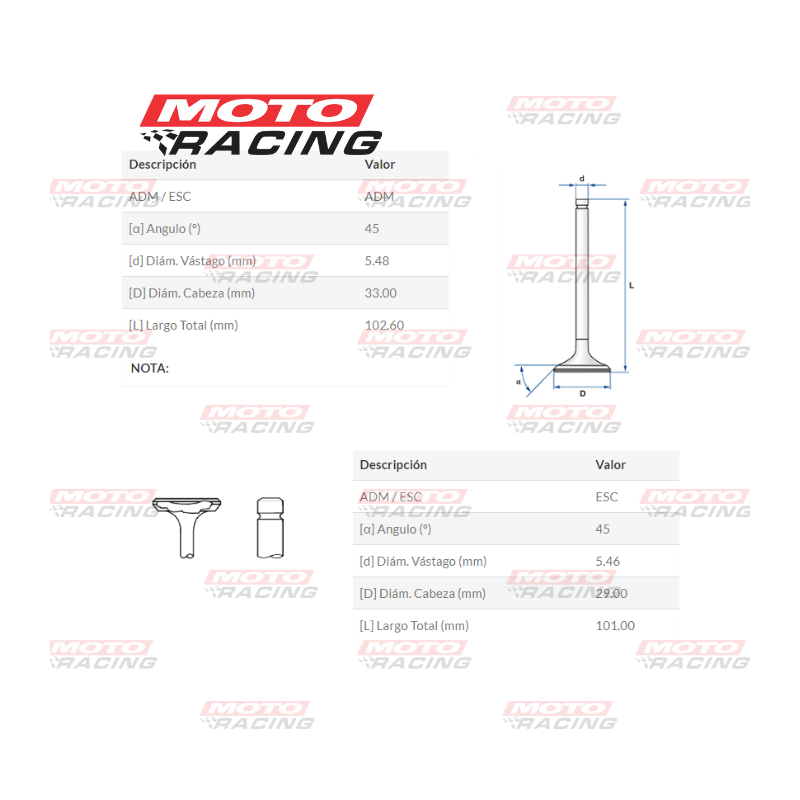 VALVULA ADMISION HONDA XR 400 -  NX4 FALCON 400 (3B)