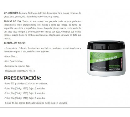 CREMA LIMPIA MANOS 500grs JARAMA